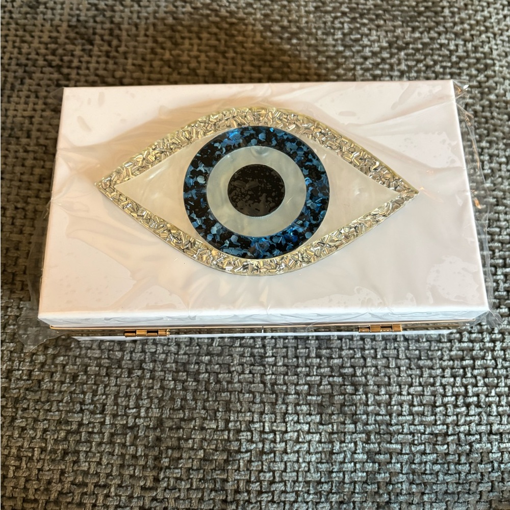 White Clutch with Eye Design